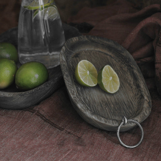 Paulownia Wood Tray: Charred Paulownia Oval Tray | Woody&