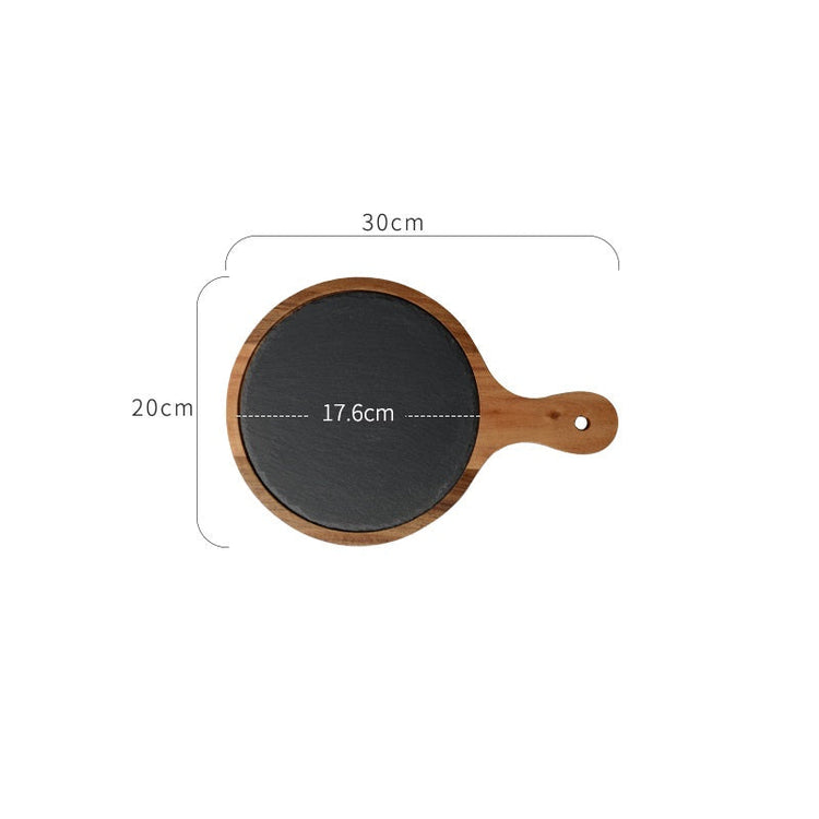 Wooden Pizza Board: Marble Accent Pizza Plate Woody&