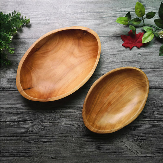 Creative Household Oval Wood Plate - Premium Wood by Woody Kitchenware