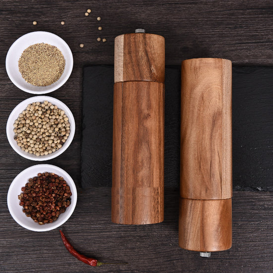 Cylindrical Ceramic Core Manual Grinder - Premium Wood by Woody Kitchenware