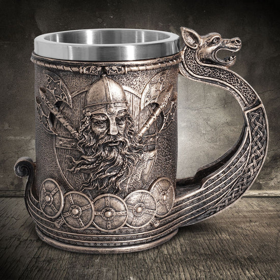 Creative Viking Pirate Beer Steins Resin Craft - Premium Wood by Woody Kitchenware