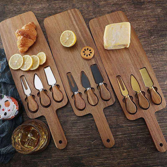 🧀 Cheese Plate & Knife Set – Elegant Wooden Serving Board.