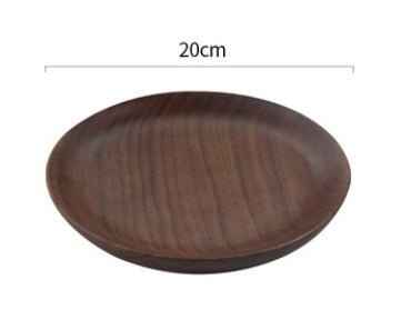 Japanese-Style Black Walnut Wooden Plate – Elegant Breakfast & Snack Tray
