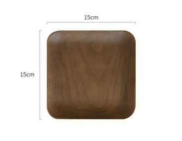 Japanese-Style Black Walnut Wooden Plate – Elegant Breakfast & Snack Tray