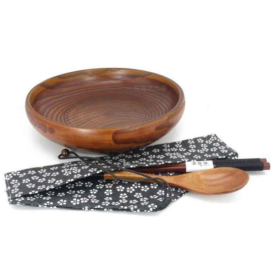 Milky Way Solid Wood Bowl – Stylish Jujube Wood Soup, Salad & Fruit Bowl