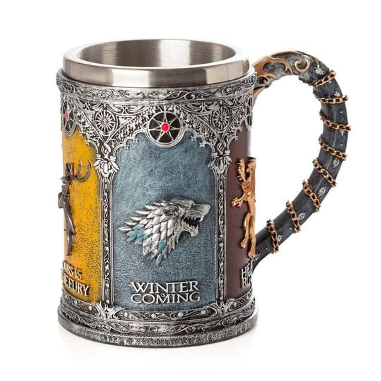 Right Game Beer Mug – Stainless Steel & Resin Handle Mug (501–600 ml).