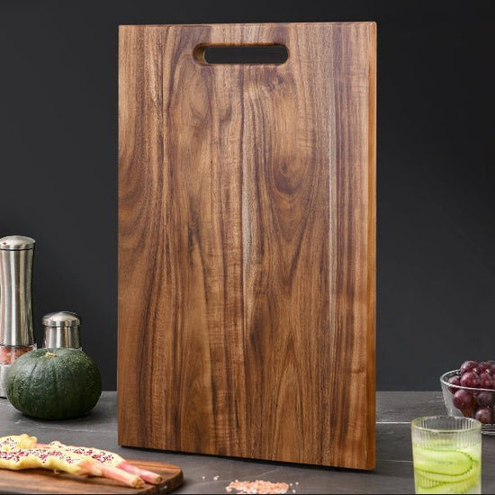 Square Acacia Mangium Cutting Board Large Steak & Rustic Kitchen Gift.