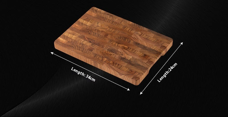 Solid wood chopping board made of premium teak, square shape, with visible wood grain, ideal for everyday kitchen use by WoodyKitchenware.