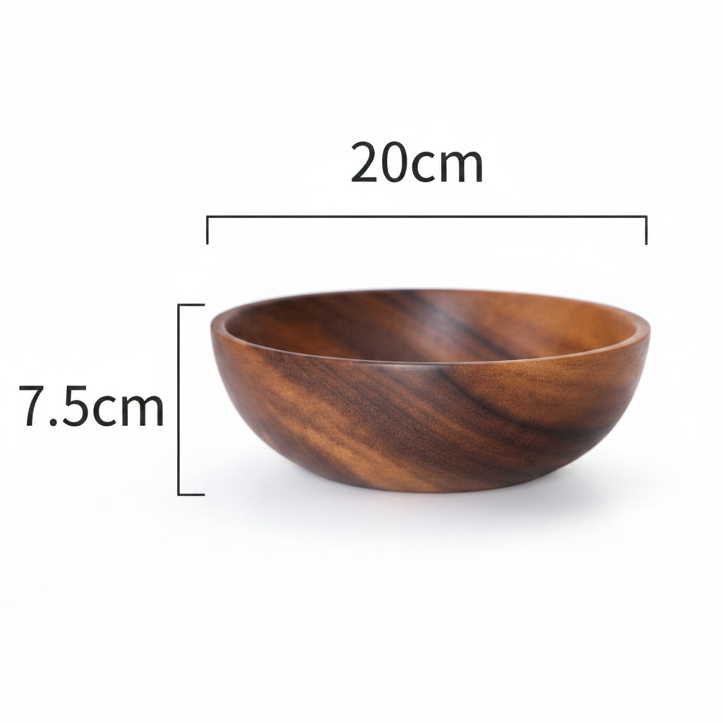 Natural wooden bowl from WoodyKitchenware with a smooth finish, perfect for serving salads or snacks in a stylish kitchen setting.