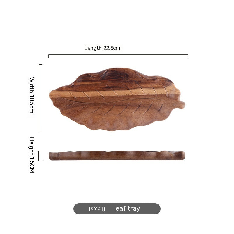 Rustic wooden leaf tray by WoodyKitchenware, handcrafted pallet-style serving board with hand-painted leaf design, ideal for serving or decor.