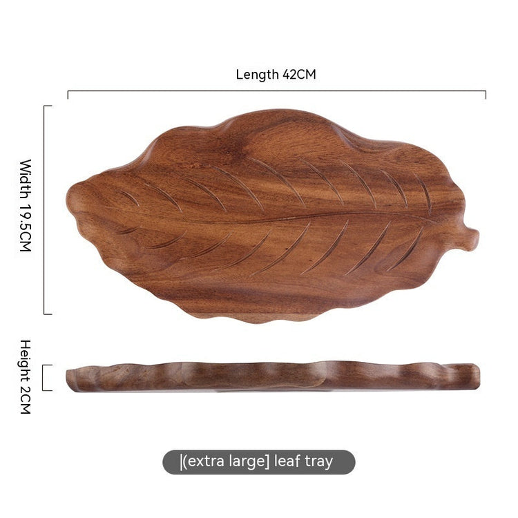 Hand-painted wooden leaf tray by WoodyKitchenware, rustic pallet-style serving board with detailed leaf design from WoodyKitchenware.