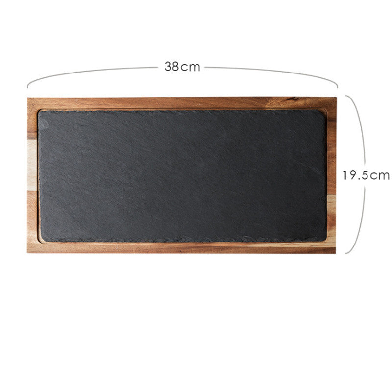 Wooden Rock Wood Board Tray by WoodyKitchenware, oval stonewood stage solid timber serving tray with natural wood grain.
