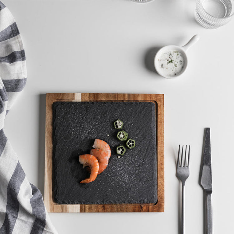 Oval Rock Wood Board Tray by WoodyKitchenware, made of solid timber, featuring a natural stone-inspired design for serving.