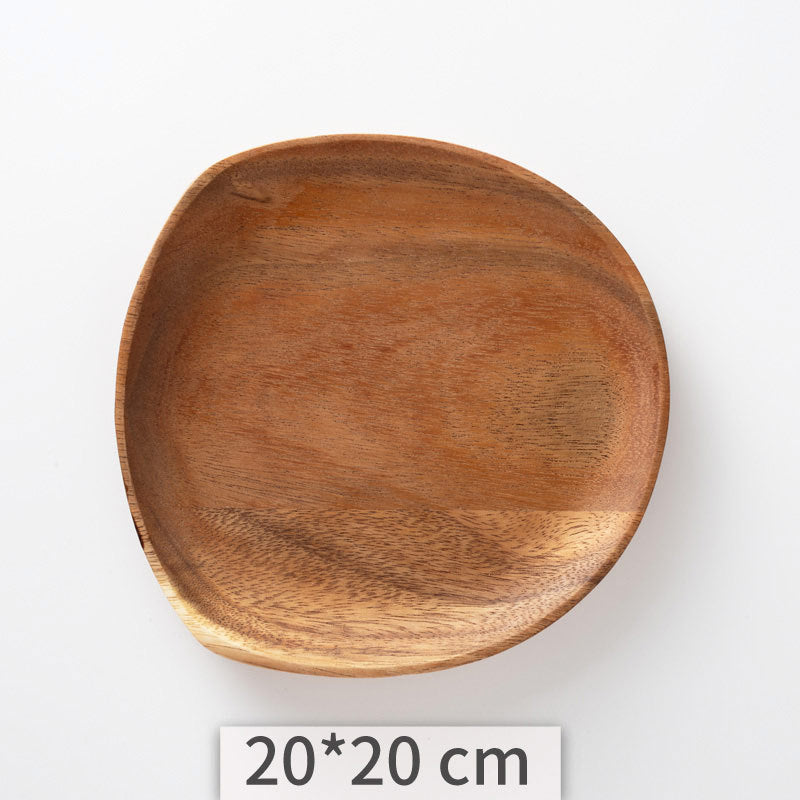 Irregular Acacia Wood Tray - Cake, Dinner & Serving Plate for Home & Hotel