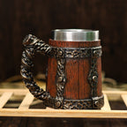 Handcrafted Vintage Stainless Steel Mug - Premium Wood by Woody Kitchenware