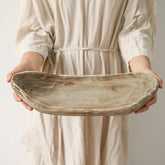 Wood product natural paulownia wood tray with distressed look