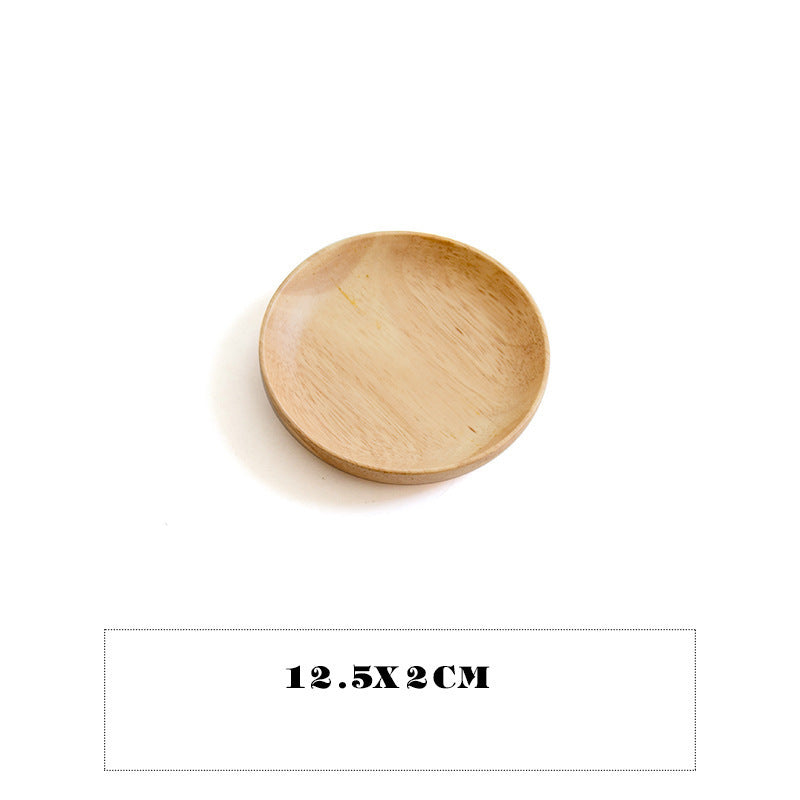 Round Japanese-Style Wooden Tray - Versatile Serving for Home