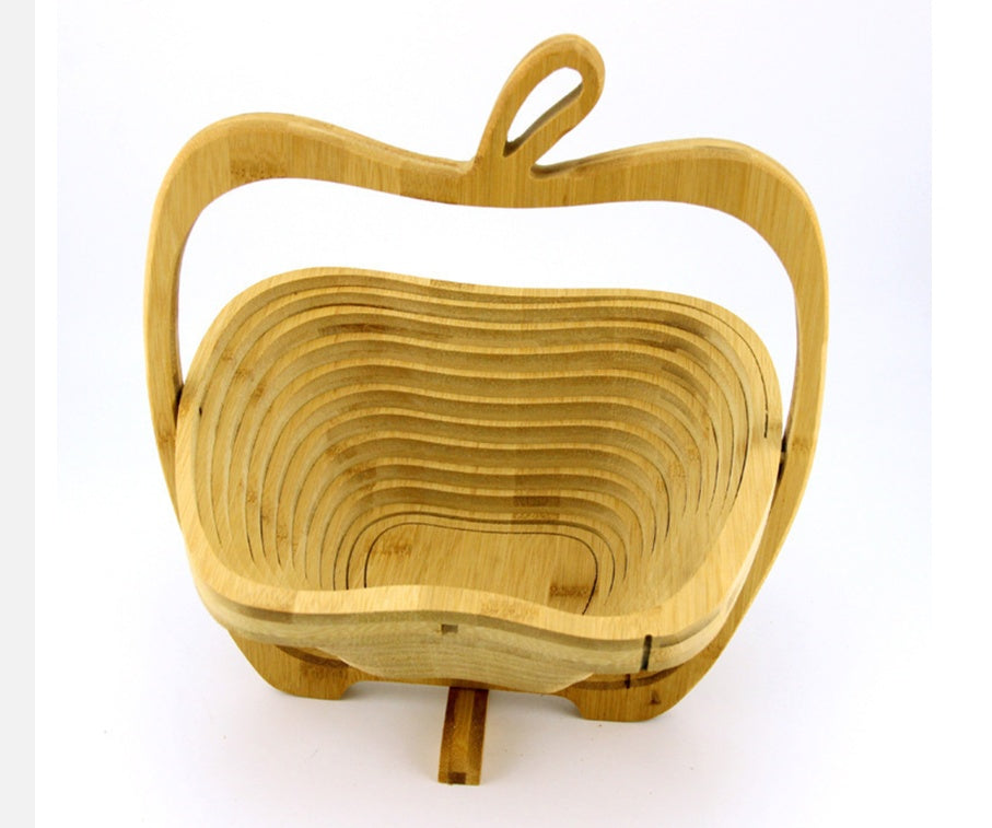 Quality Folding Wooden Fruit Basket for Kitchen Storage