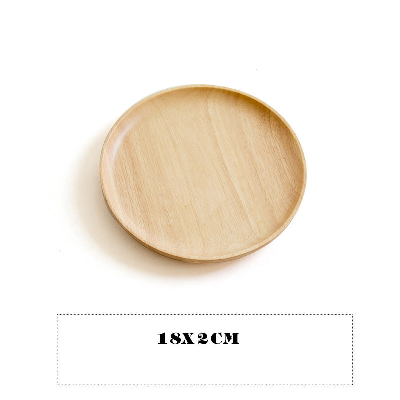 Round Japanese-Style Wooden Tray - Versatile Serving for Home