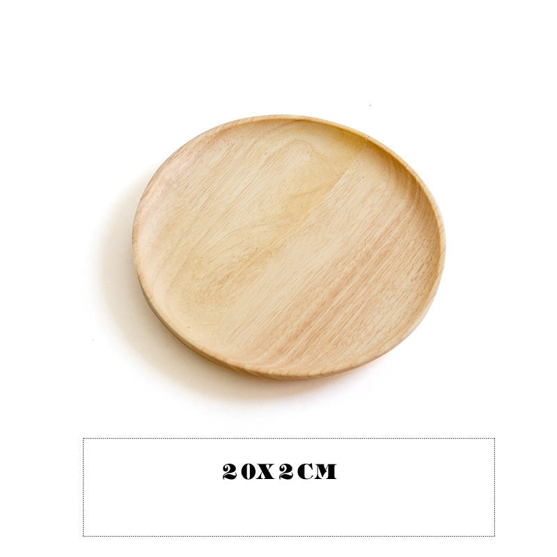 Round Japanese-Style Wooden Tray - Versatile Serving for Home