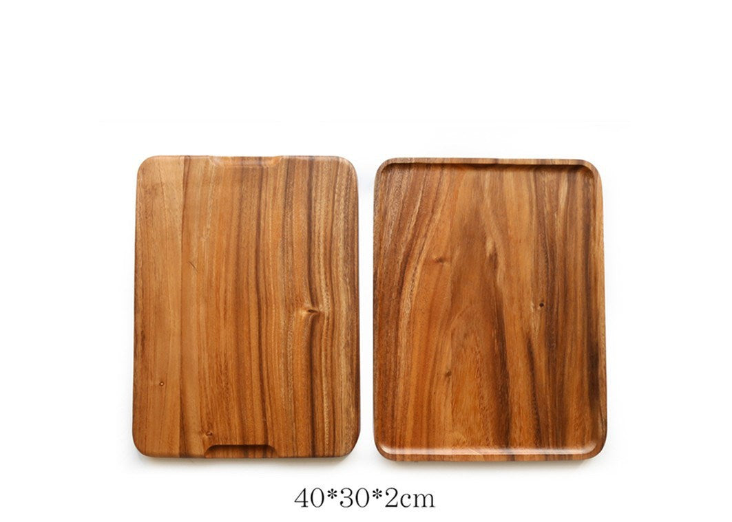 Plato rectangular de madera de acacia