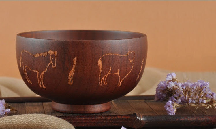 Authentic Mongolian Wooden Bowl - Inner Mongolia Craft Tableware