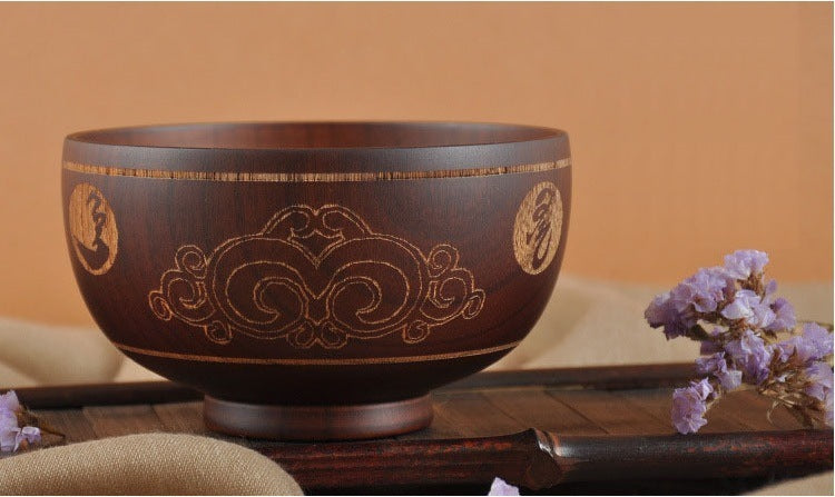 Authentic Mongolian Wooden Bowl - Inner Mongolia Craft Tableware