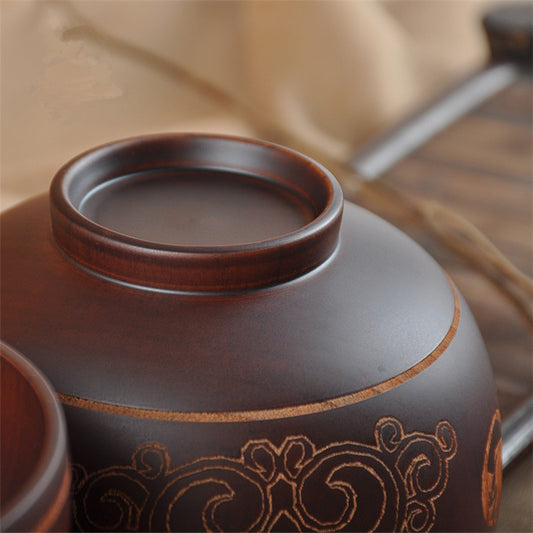 Authentic Mongolian Wooden Bowl - Inner Mongolia Craft Tableware