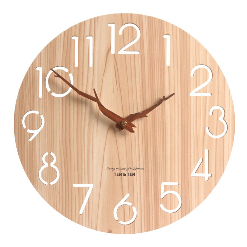 Reloj de madera creativo y silencioso con ambiente elegante