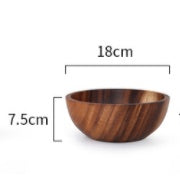 Natural Wooden Bowl - Fruit, Salad & Food Serving - Home & Restaurant Use (Check Size)