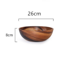 Natural Wooden Bowl - Fruit, Salad & Food Serving - Home & Restaurant Use (Check Size)