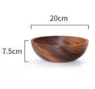 Natural Wooden Bowl - Fruit, Salad & Food Serving - Home & Restaurant Use (Check Size)