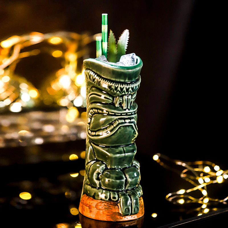 Ceramic Tiki Mug Creative - Premium Wood by Woody Kitchenware