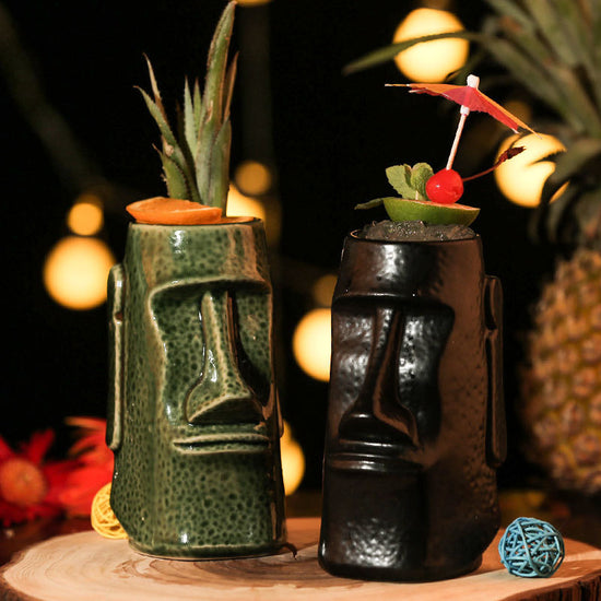 Ceramic Tiki Mug Creative Cup - Premium Wood by Woody Kitchenware