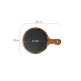 Wooden Pizza Board: Marble Accent Pizza Plate Woody&