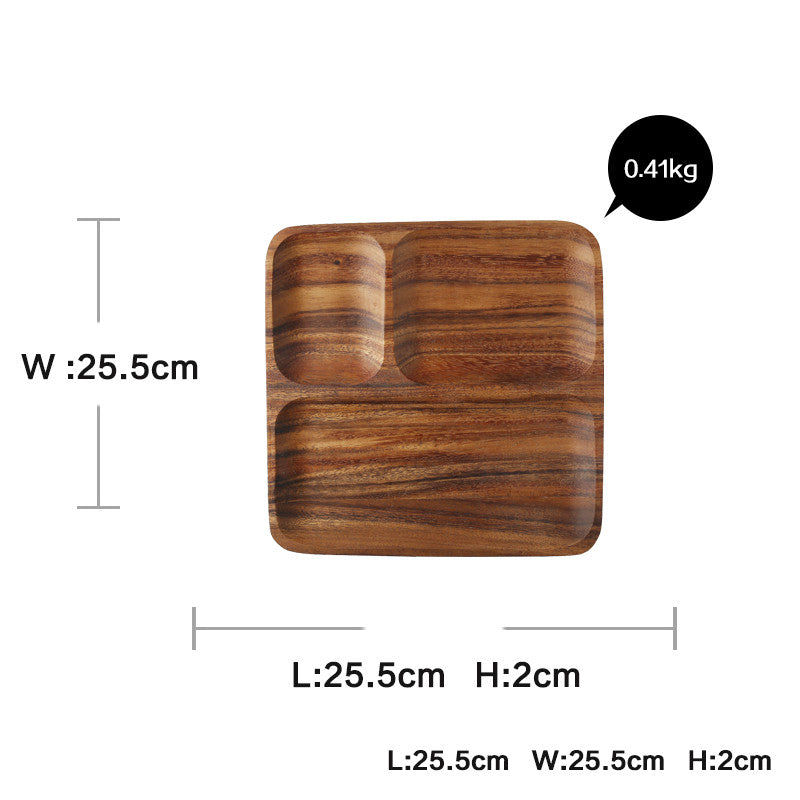 Wood Split Breakfast Plate - Premium Wood by Woody Kitchenware