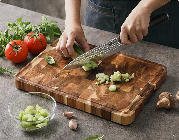 Thick Acacia Wood Cutting Board - Durable & Heavy-Duty for Home Use