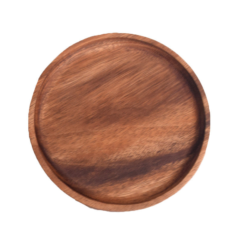 Classic Round Wooden Plate - Versatile for Serving & Display