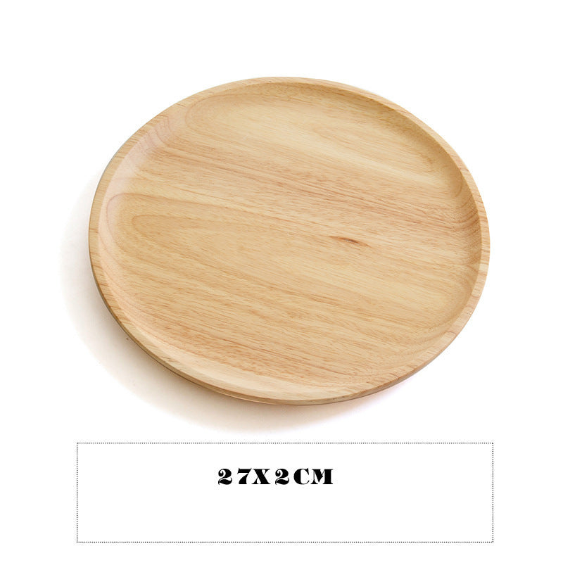 Round Japanese-Style Wooden Tray - Versatile Serving for Home