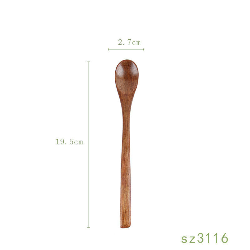 Japanese-Style Solid Wood Honey Spoon - Natural & Elegant