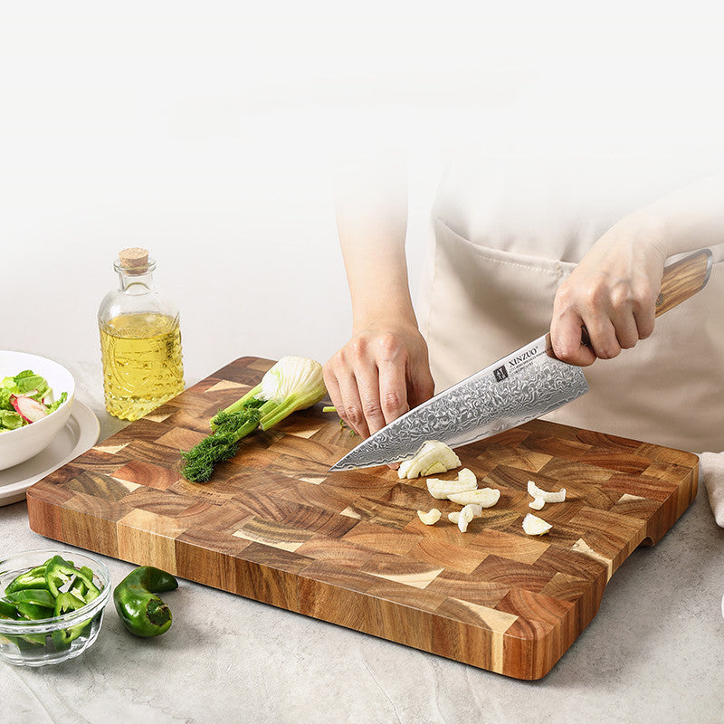 Solid Acacia Wood Cutting Board - Durable & Versatile for Home Use