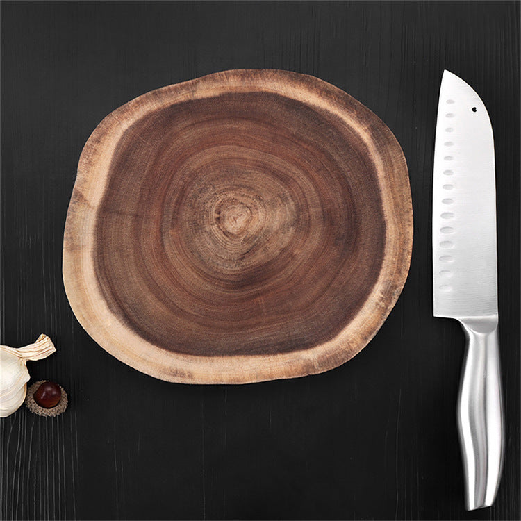 Round Log Cutting Board - Double-Sided & Natural Wood