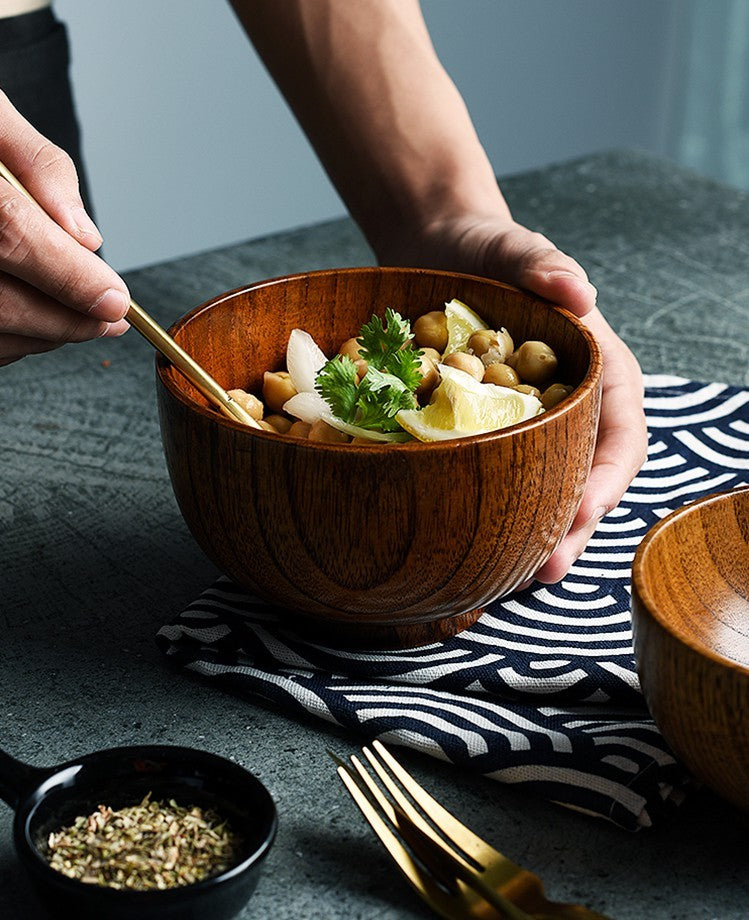 Vaisselle en bois de style japonais rétro