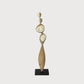 Antique Wabi-Sabi style wood sculpture by WoodyKitchenware, featuring a rustic, handcrafted solid wood art piece for floor decoration