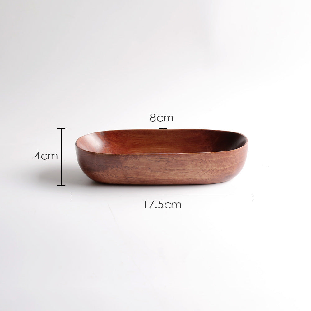 Acacia Wood Canoe-Shaped Dish - Unique Serving Bowl