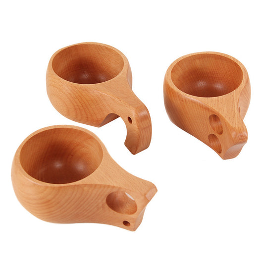 Finnish Kuksa Wooden Cup - Authentic Beech Wood Coffee Mug