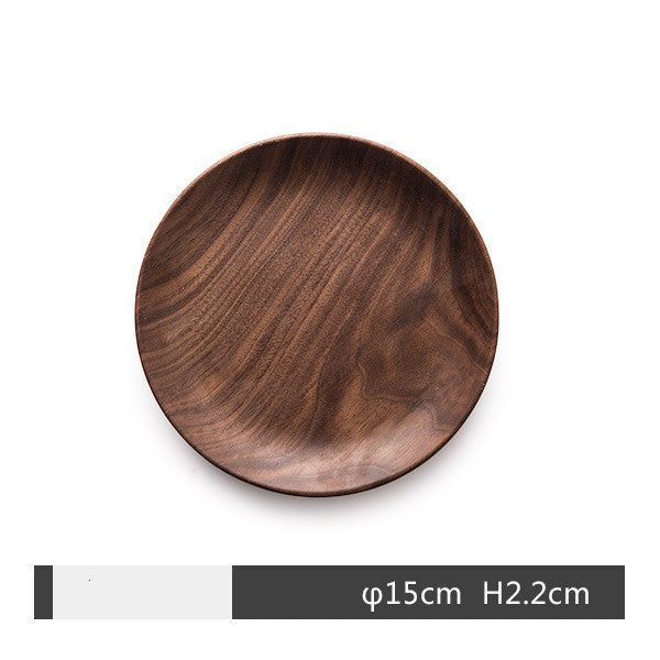 Round Black Walnut Breakfast Tray - Elegant Serving for Mornings