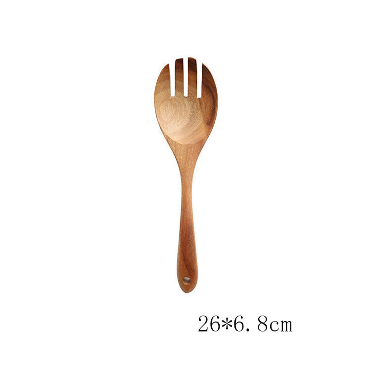 Teak Wood Kitchen Utensil Set: Spoon, Ladle, Turner, Colander, Skimmer & More