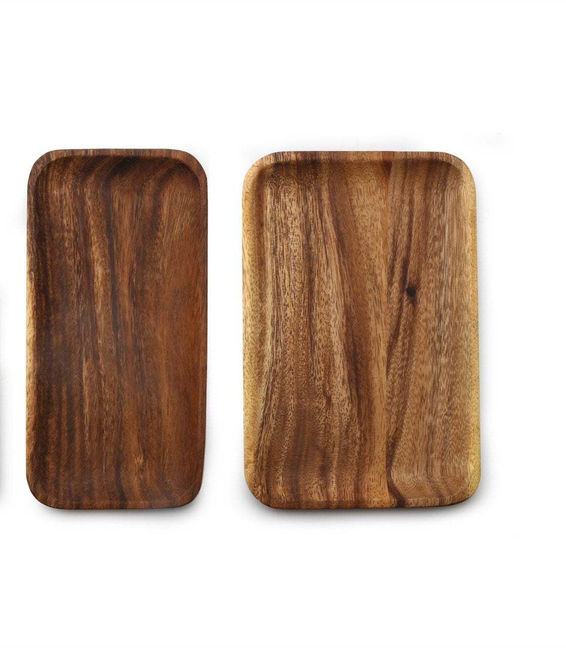 Assiette rectangulaire en bois d&#39;acacia