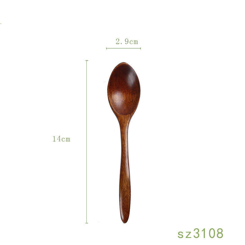 Japanese-Style Solid Wood Honey Spoon - Natural & Elegant